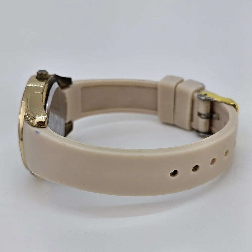 Embassy Women's Watch 34MM Gold Dial Cream Plastic Bands New Battery‎